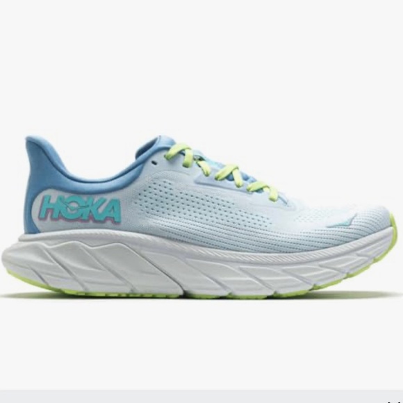 Hoka 😍 Arahi 7 Light Blue and Neon Yellow Athletic Shoes - Picture 1 of 8